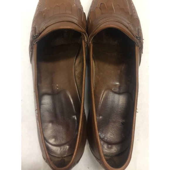 Johnston and Murphy Camel Brown Leather with Strap Gold Hardware Kiltie 9 1/2N